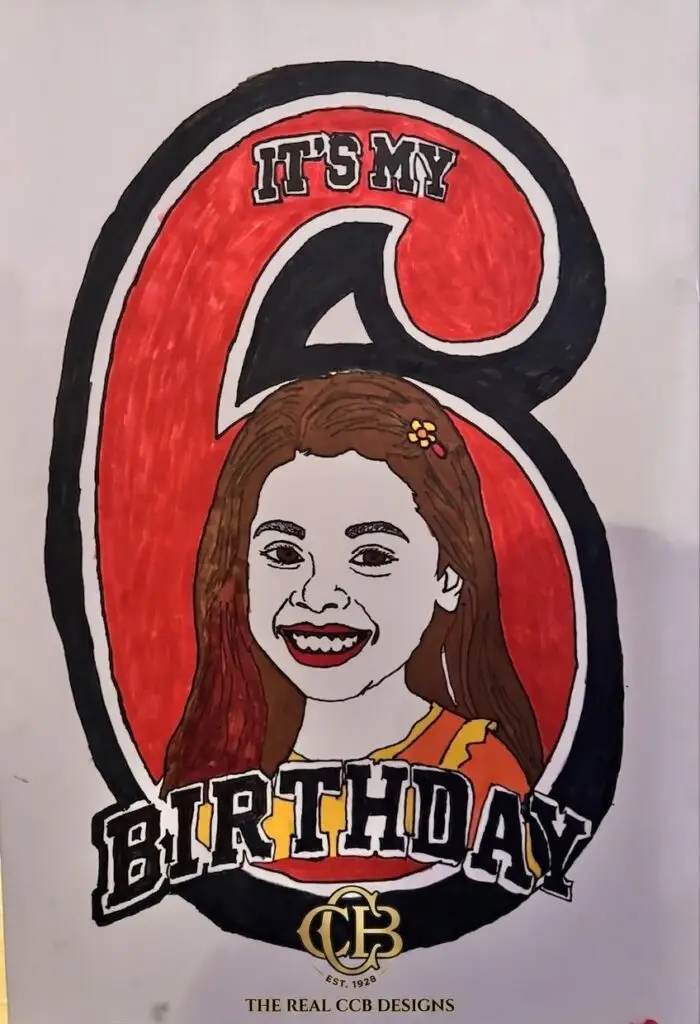 Hand-Drawn Custom Birthday Portrait Poster